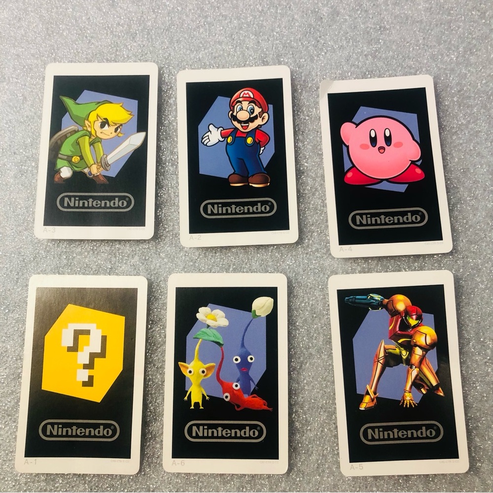 Nintendo 3DS AR Cards (Set of 6) Kirby, Link, Zelda, Samus, Mario, Pikmin